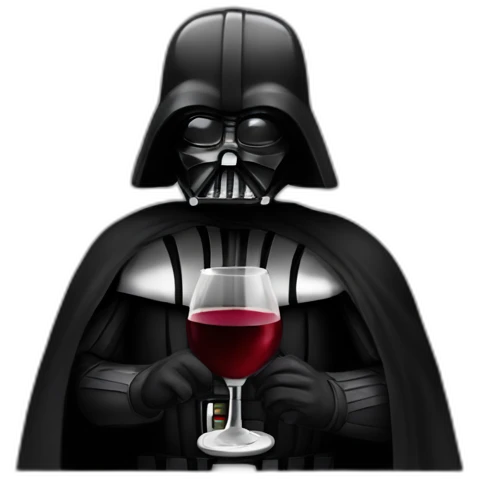 dark vador drinking red wine emoji