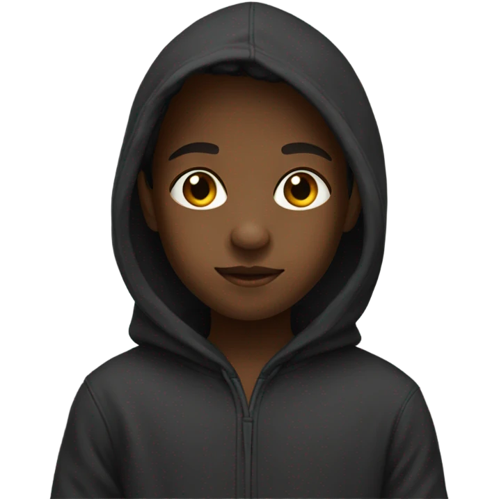 Black kid wearing hoodie  emoji