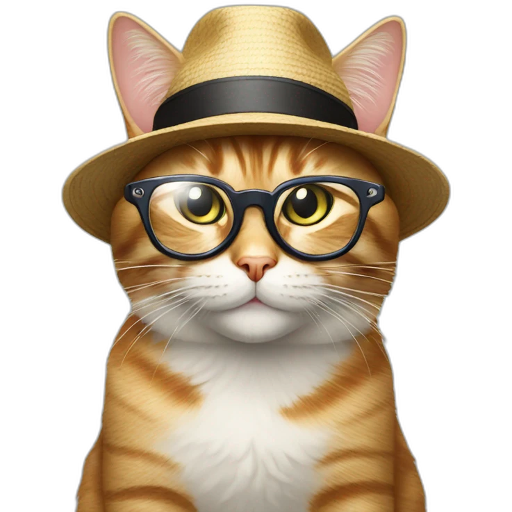 cat with glasses and hat emoji