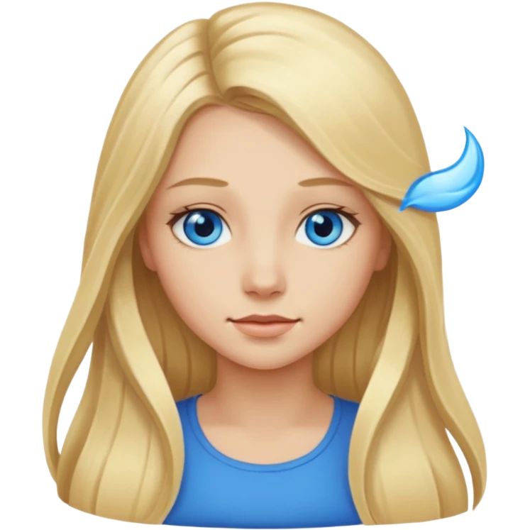 Girl long flowing blonde hair  emoji