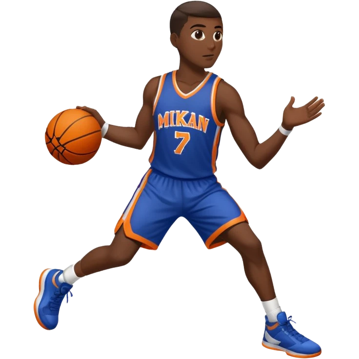 A basketball player doing a "mikan drill" emoji