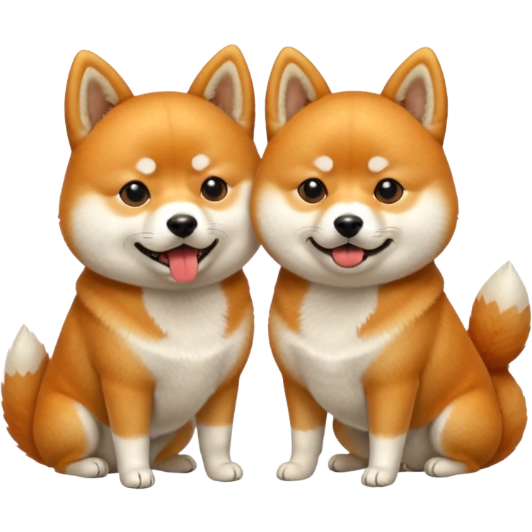 Two Shiba Inus, one is orange the other white, visibly arguing emoji
