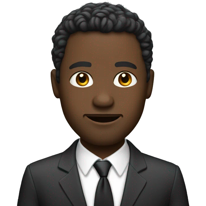 A  40-something  black  man  is  dressed  in  a  suit. emoji