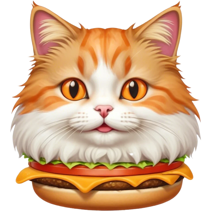 Cat eating a burger emoji