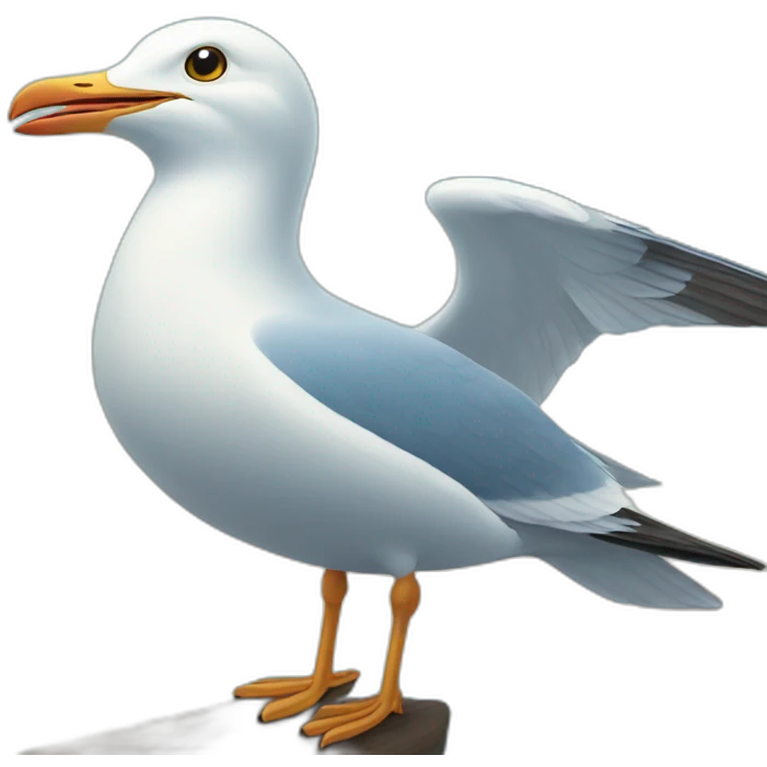 Flying Light blue sea bird seagull emoji