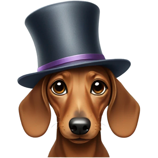 Dachshund with hat emoji
