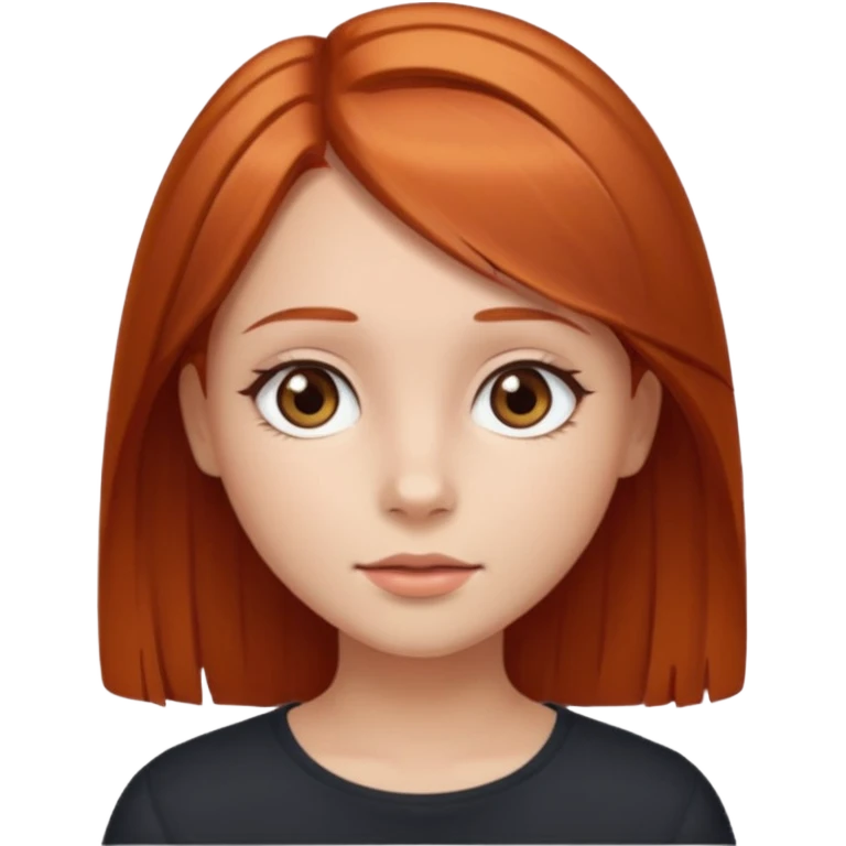 i want a girl with copper hair, withe, cute and with straight hair, brow eyes  emoji