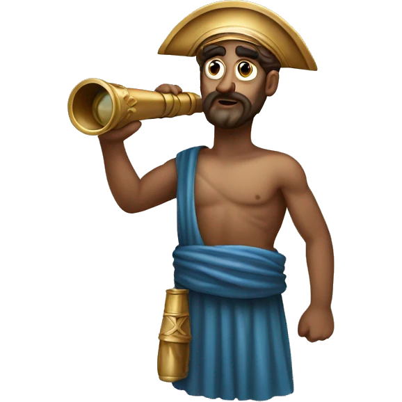 Ancient Greek sailor holding a telescope emoji