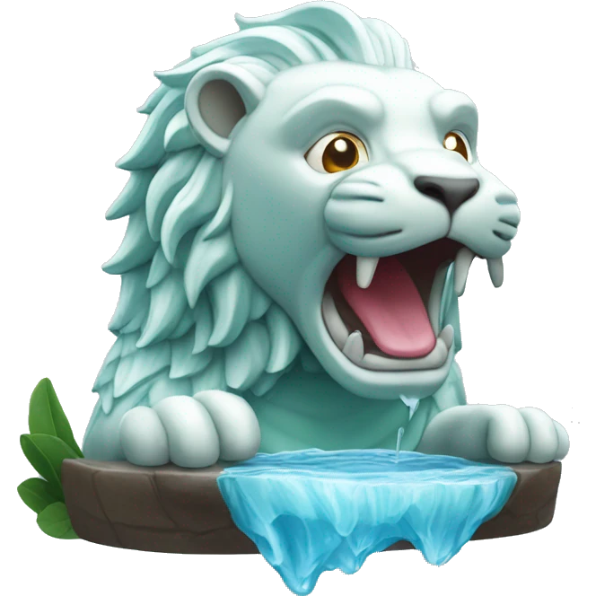 Singapore Merlion water come out of its mouth emoji