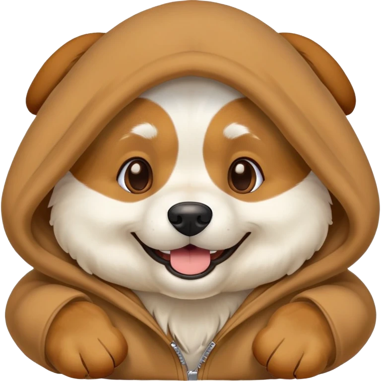 Dog wearing hoodie emoji