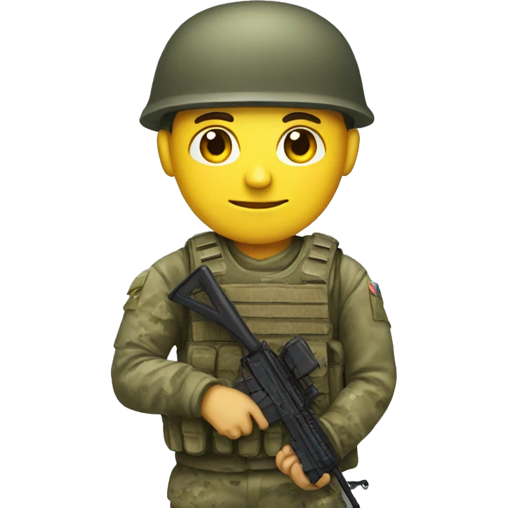 soldier with Ukrainian flag emoji