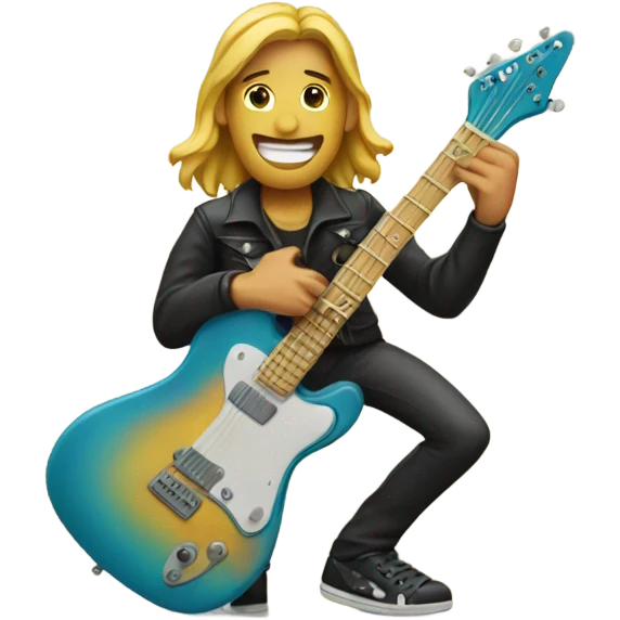 Surfing guitar player emoji