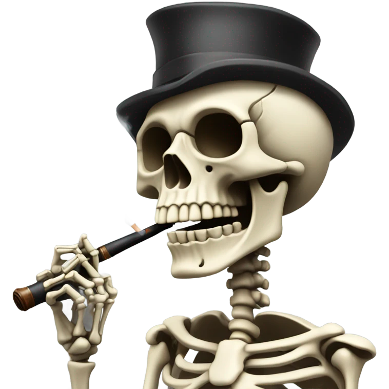 Skeleton smoking pipe emoji