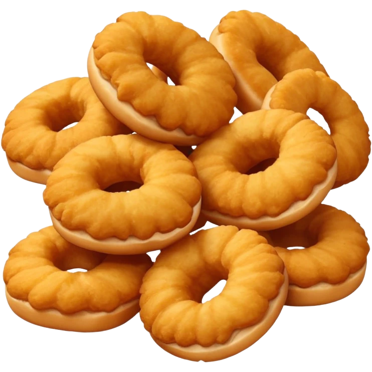 A bunch of chicken nuggets doing six seven emoji