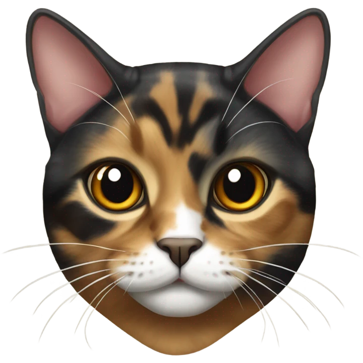 Tortie cat with a split face  emoji