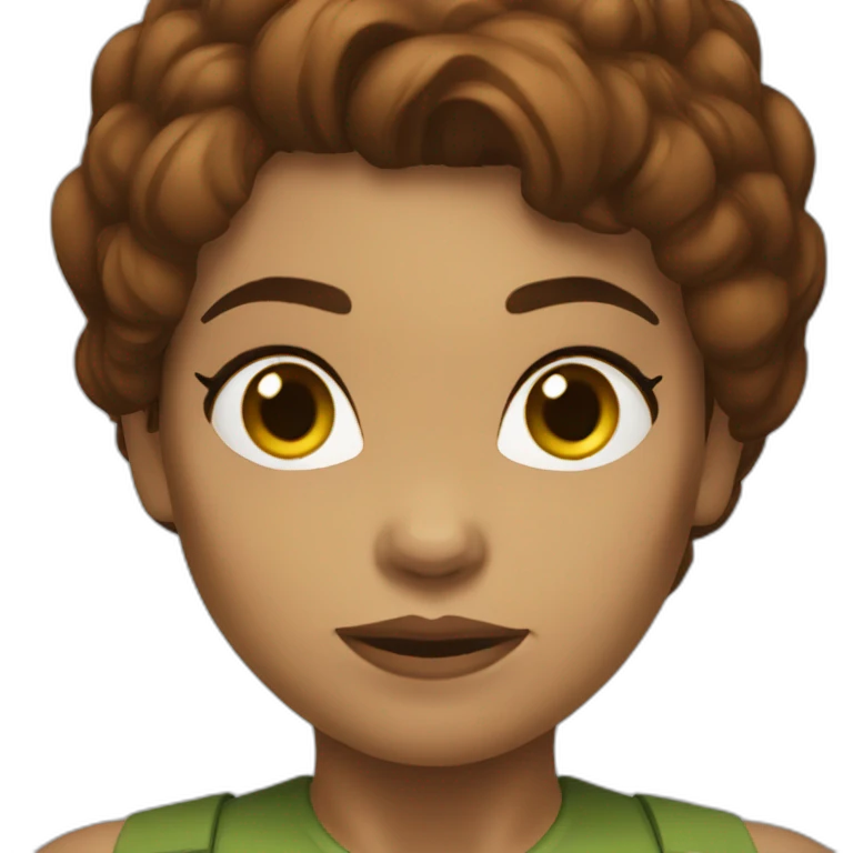 Female Hulk Brown Hair emoji