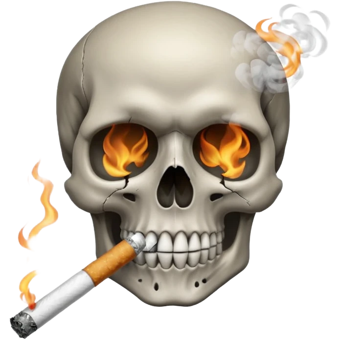 Skull smoking emoji