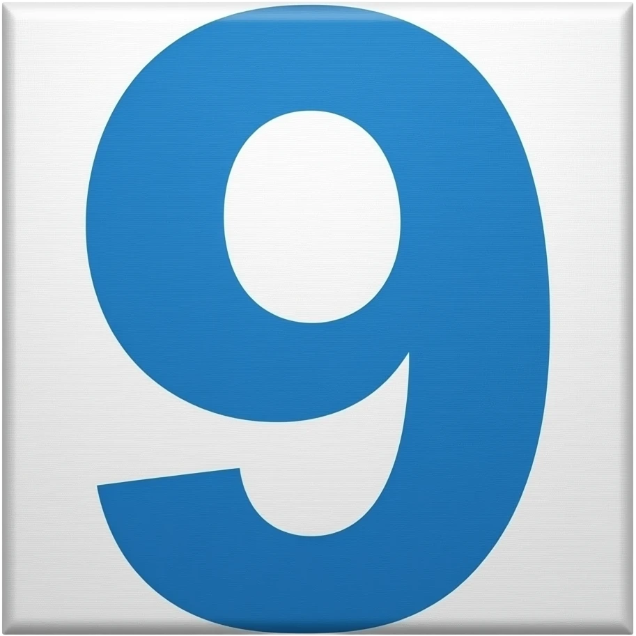 9 numero azul otro como en un cuadro emoji