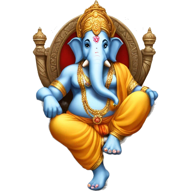 ganesha sitti on a Throne emoji emoji