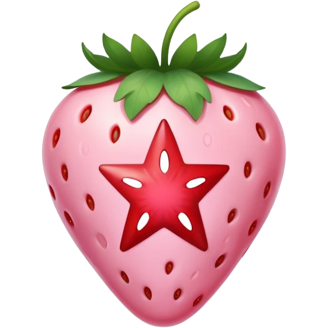 Light pink strawberry with red pentagram  emoji