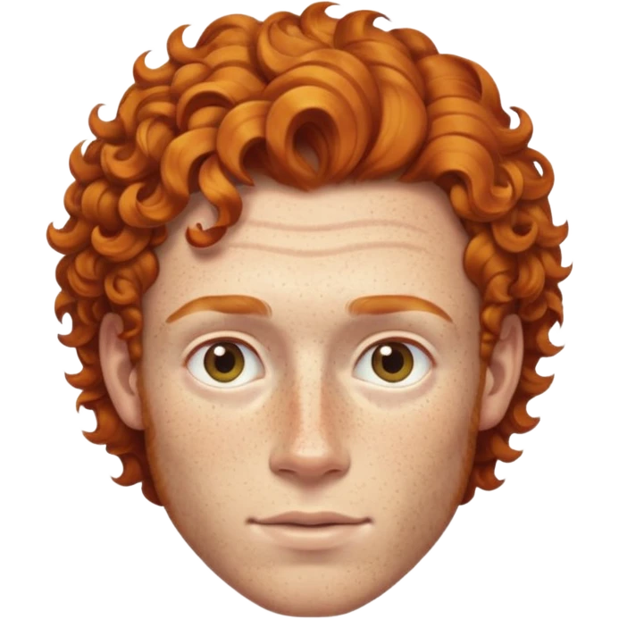 Man with ginger curls and freckles emoji