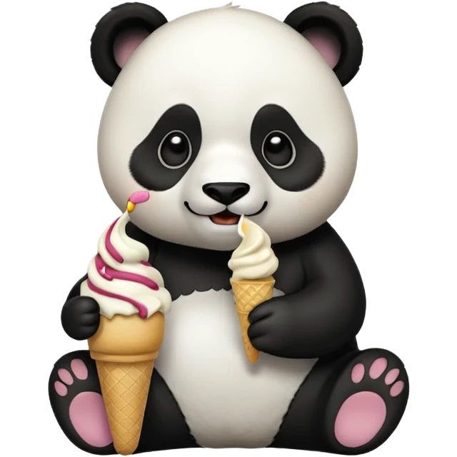 Panda eating ice cream emoji