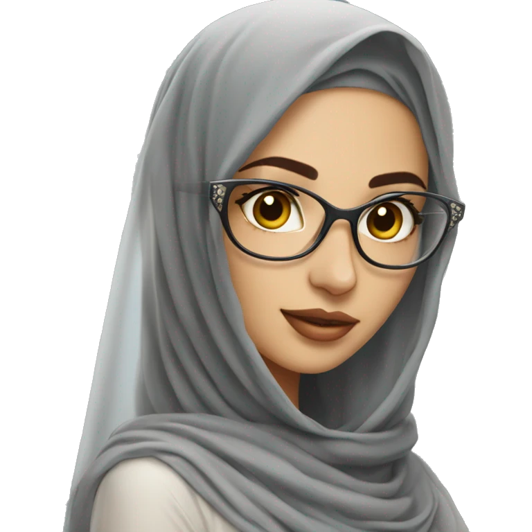 live beautiful arab beauty with veil and transparent dress with a glasses emoji