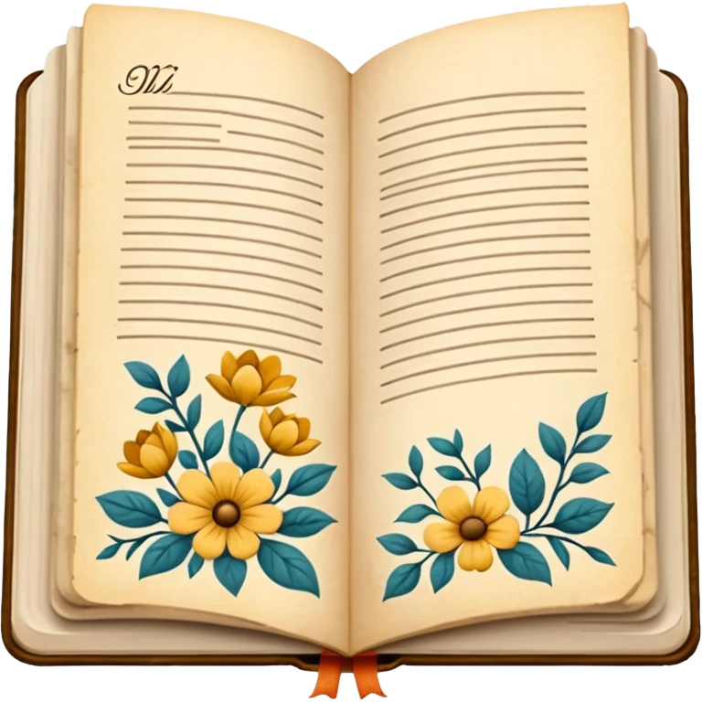 open journal book with writting pretty emoji