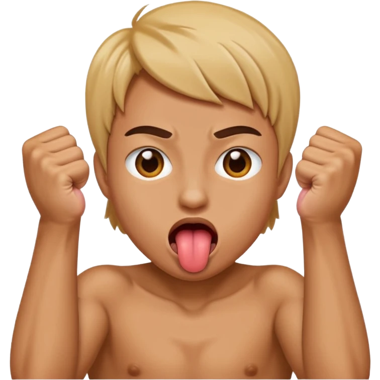 Tongue out face with two fists together in front of face emoji