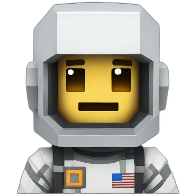 Cubic Minecraft astronaut emoji