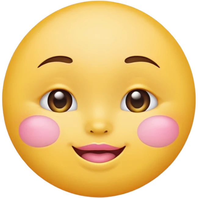 Cute circular emotional emoji with plump light pink lips emoji