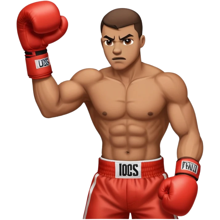Boxer with gloves in fighting stance emoji