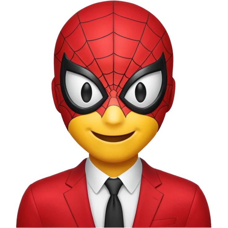 create a yellow emoji of spiderman. style old emoji emoji