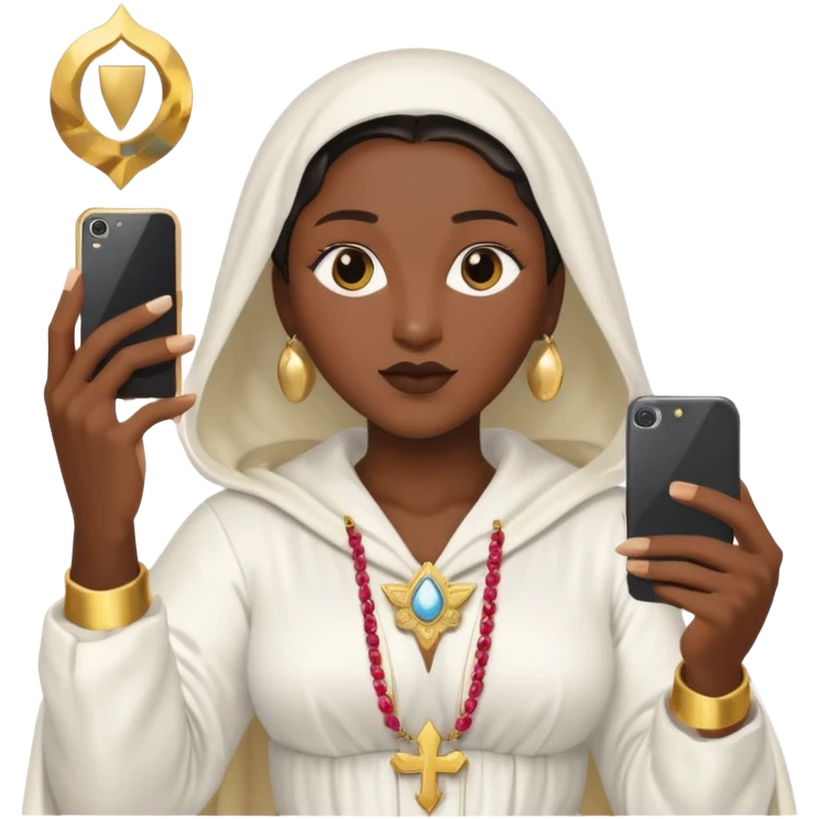 emoji della madonna che si scatta un selfie 
 emoji