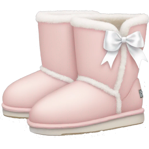 pale pink uggs with white ribbons emoji