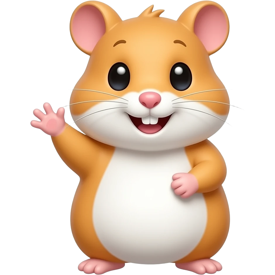 Happy hamster waving emoji
