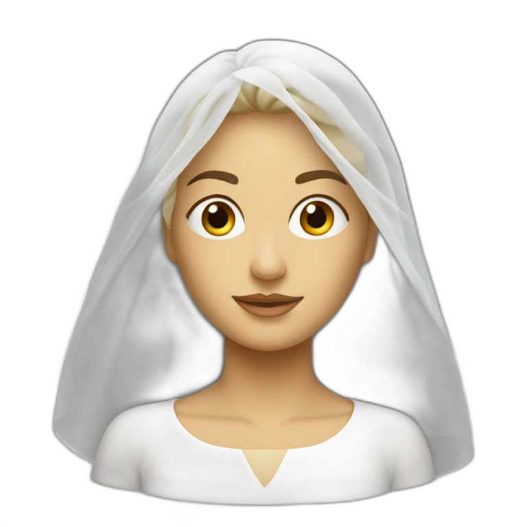 Femme blanche avec un voile emoji