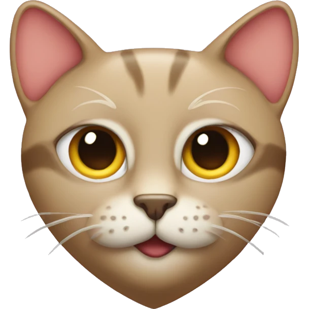 Heart with a cat's face inside emoji