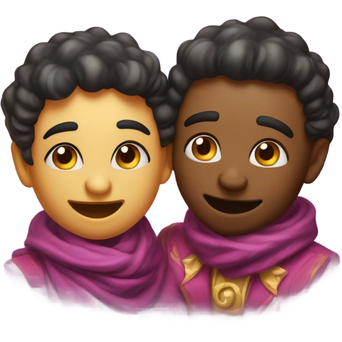 Smacka Doo smooching Peorge, the master of gleeful parties emoji
