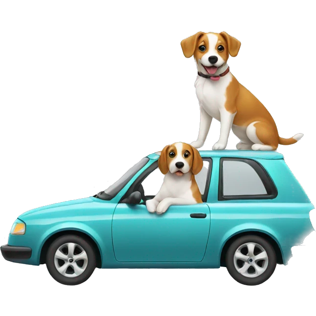Car with dog emoji