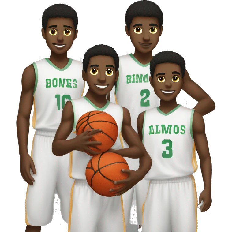 3 boys basketball players  emoji