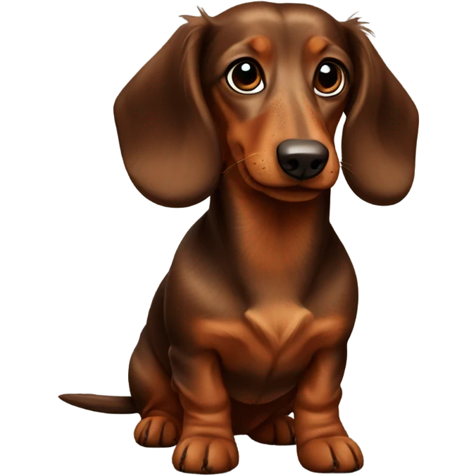 Brown small long haired weenier dog  emoji