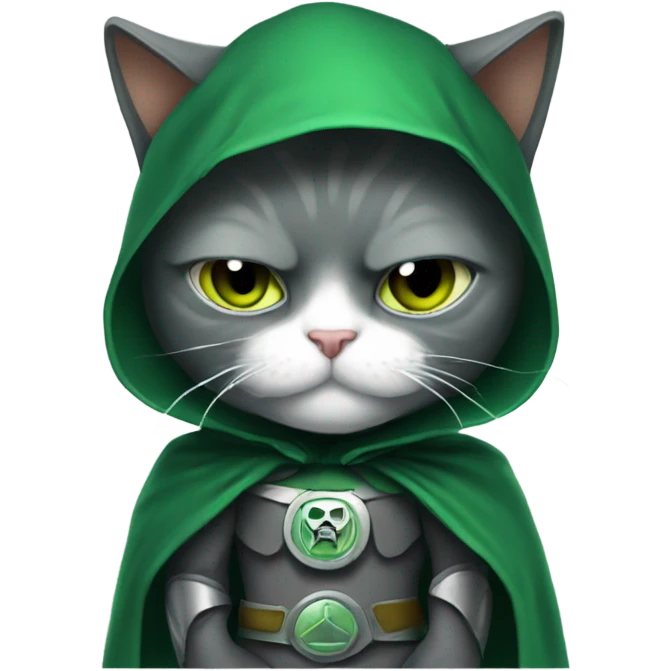 Cat dressed as dr doom emoji