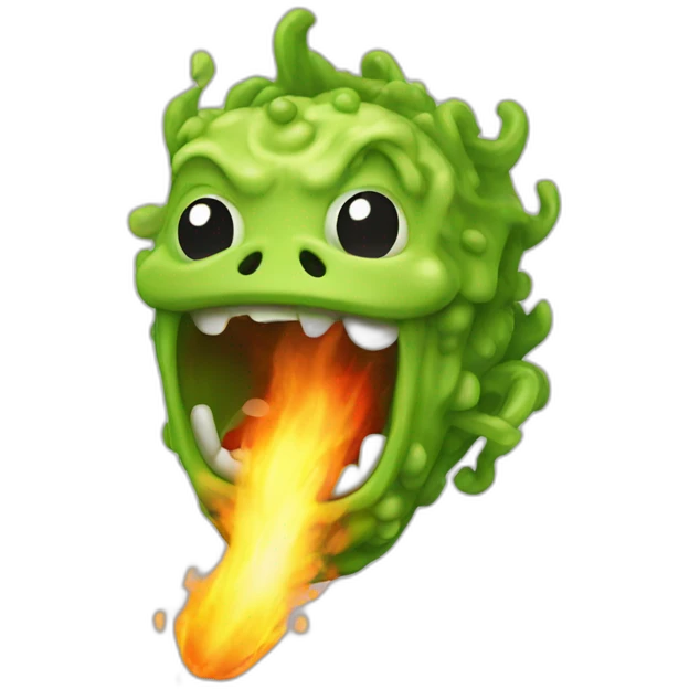 fire breathing evil wasabi emoji