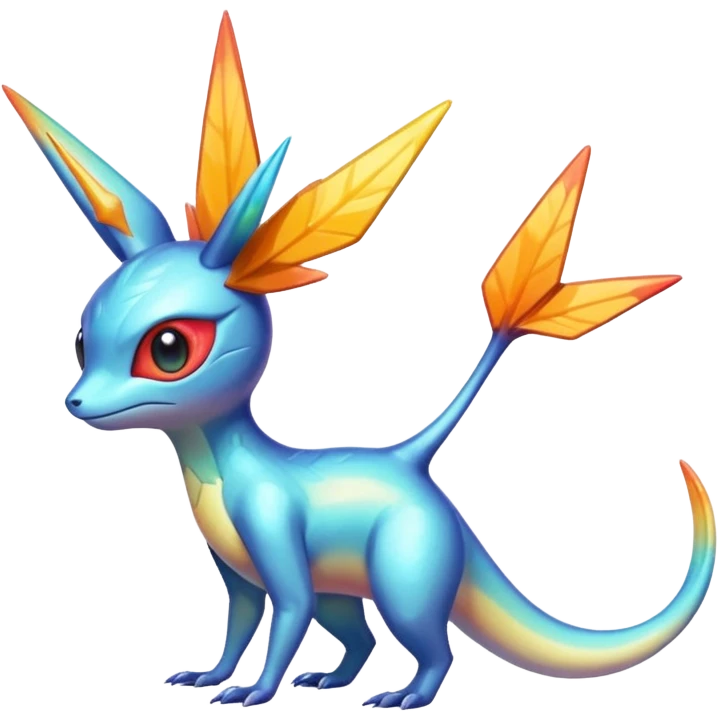 Colorful Shiny Exotic Victini-Salandit-Aurorus-Fakémon-hybrid-creature (full body)  emoji