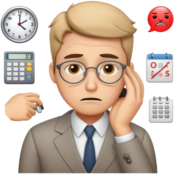 accountant working too many hours emoji
