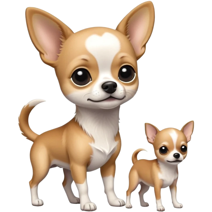Black and white chihuahua walking human emoji