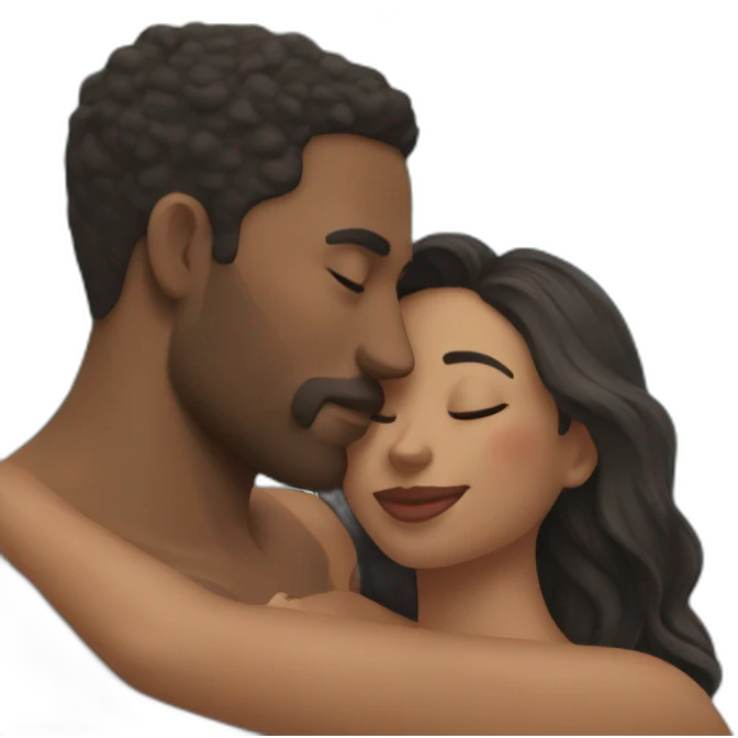 Man kissing woman at the pool emoji