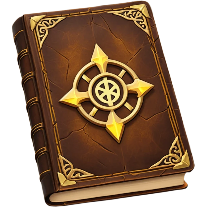 Spell Book – Old leather book glowing with runes emoji