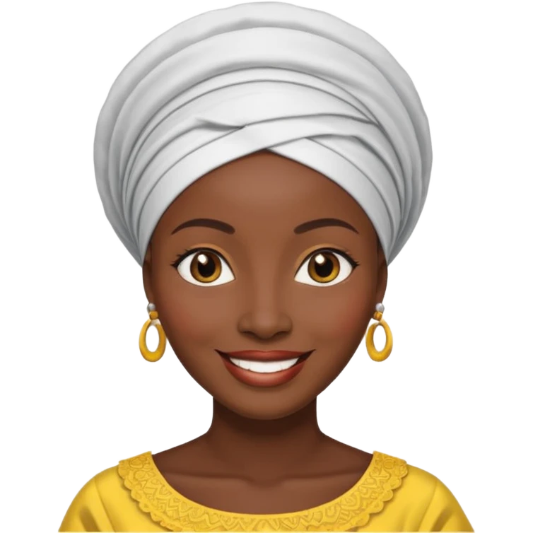 AFRICAN mother wearing gele, smiling emoji